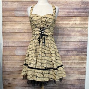 Hot Topic Halter Musical Note Petticoat Dress
